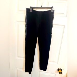 ZARA black slim fit pants w/pleather sides